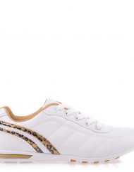 Дамски спортни обувки Doriana бяло със златисто