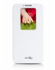 Калъф за смартфон LG QuickWindow за LG G2 White