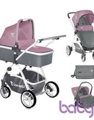 Lorelli Комбинирана количка Evo 2in1 Grey & Pink