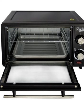 Малка готварска фурна ZEPHYR ZP 1441 R, 1200W, 12 л, Таймер, Тавичка, Черна