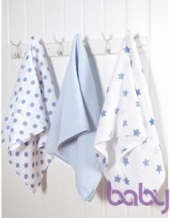 Mamas & Papas Комплект 3 броя тензухени кърпи Blue