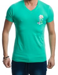 Мъжка тениска с малък цветен принт №591085