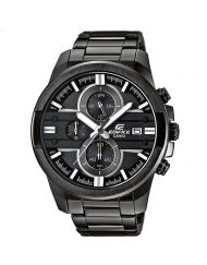 Мъжки часовник Casio Edifice черен браслет с бели детайли