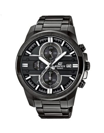 Мъжки часовник Casio Edifice черен браслет с бели детайли