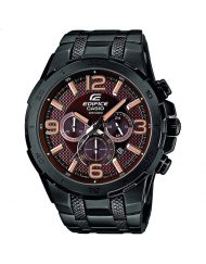 Мъжки часовник Casio Edifice черен браслет с оранжеви стрелки