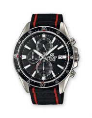 Мъжки часовник Casio Edifice черен с текстилна каишка
