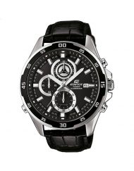Мъжки часовник Casio Edifice с черна каишка от естествена кожа