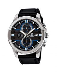 Мъжки часовник Casio Edifice със сребриста каса и черна каишка
