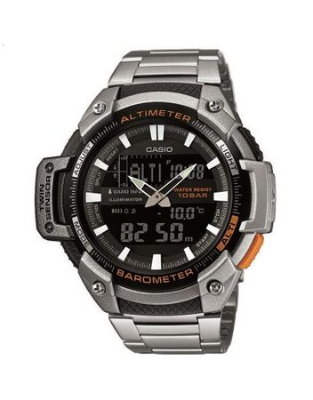 Мъжки часовник Casio Outdoor сребрист браслет с оранжев бутон