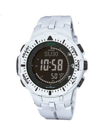 Мъжки часовник Casio Pro Trek бял с черен дисплей