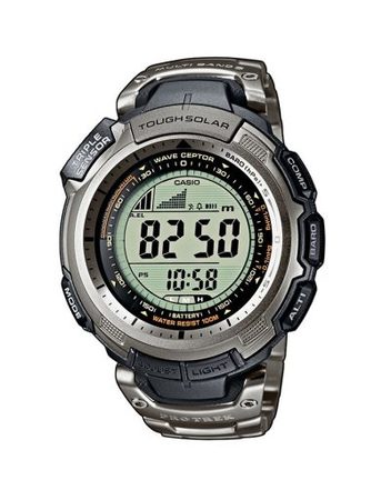 Мъжки часовник Casio Pro Trek сребрист с титаниев браслет