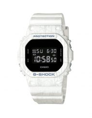 Мъжки спортен часовник Casio G-SHOCK бял с правоъгълен черен дисплей