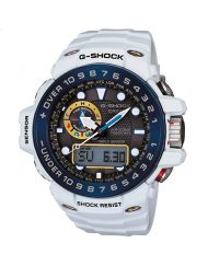 Мъжки спортен часовник Casio G-SHOCK бял със син ринг на циферблата