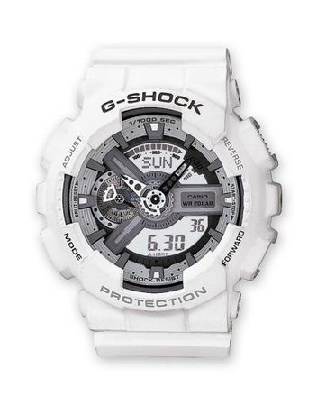 Мъжки спортен часовник Casio G-SHOCK бял със сиво-бял дисплей
