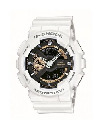 Мъжки спортен часовник Casio G-SHOCK бял със златисти детайли