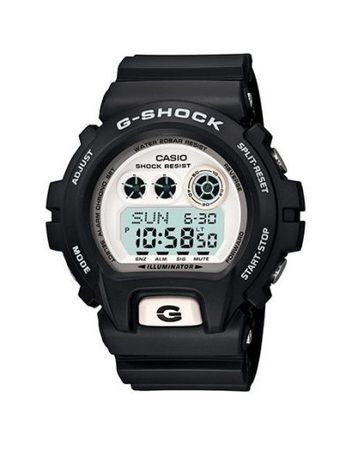 Мъжки спортен часовник Casio G-SHOCK черен с бял дисплей