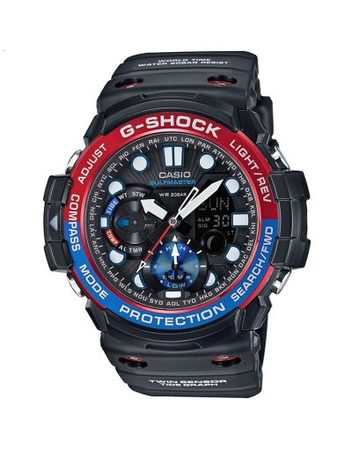 Мъжки спортен часовник Casio G-SHOCK черен с двуцветен ринг на циферблата