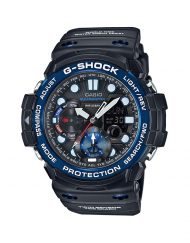 Мъжки спортен часовник Casio G-SHOCK черен със син ринг на циферблата
