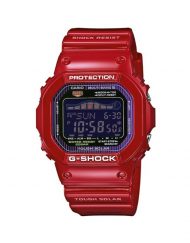 Мъжки спортен часовник Casio G-SHOCK червен с лилав правоъгълен дисплей