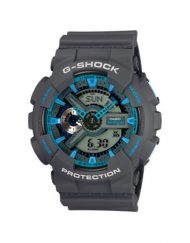 Мъжки спортен часовник Casio G-SHOCK сив със сини елементи