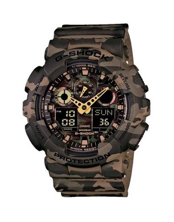 Мъжки спортен часовник Casio G-SHOCK зелено-кафяв камуфлаж