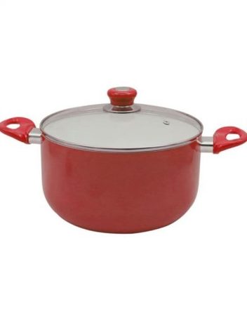 Тенджера с керамично покритие SAPIR SP 1318 G26CD, 26 см, 6.7 литра, Червена
