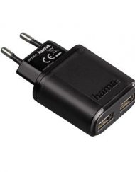 USB Charger, Hama Dual USB Auto-Detect Charger 2.1 A - захранване за ел. мрежа 2.1А с два USB изхода (15422)