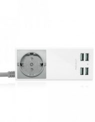 USB Charger, Macally UniStip2 USB Wall Charger & AC outlet, AC контакт и захранване с 4 USB изхода (18873)