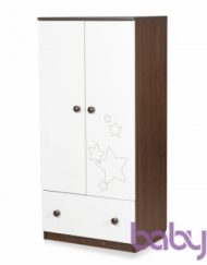 Chipolino Дървен гардероб Звезди Бяло/бяло