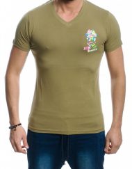 Мъжка тениска с малък цветен принт №625453