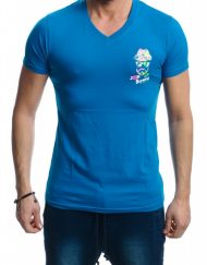Мъжка тениска с малък цветен принт №661052