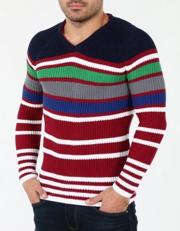 Мъжки шарен пуловер