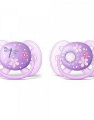 AVENT SCF227/22 Силиконови меки залъгалки 2 бр. 6-18 м. ULTRA SOFT GIRL/ДЕКОРАЦИЯ 00А-0515