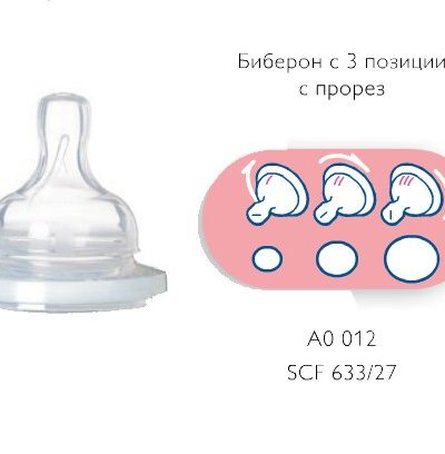 AVENT SCF635/27 Биберон CLASSIC 3 позиции с прорез 3+, 2бр.