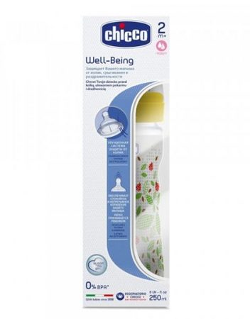 CHICCO N0218 Шише PP 250 мл. 2м+ WELL-BEING ROMANTIC 20623.30