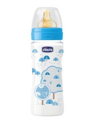 CHICCO Шише PP 330 мл. 4м+ каучук СИН 70734.200