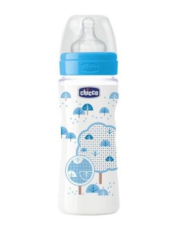 CHICCO Шише PP 330 мл. 4м+ силикон СИН 20635.20