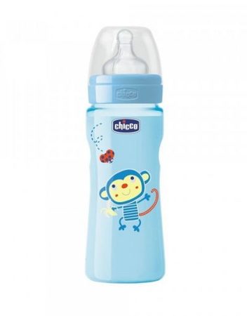 CHICCO Шише PP 330 мл. 4м+ силикон СИН 20635.22