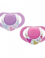 CHICCO Светеща залъгалка силикон PHYSIO RING ЛИЛАВ 12+ 2бр. 74834.11