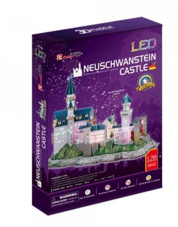 CubicFun 3D Пъзел с LED светлини NEUSCHWANSTEIN CASTLE L174h
