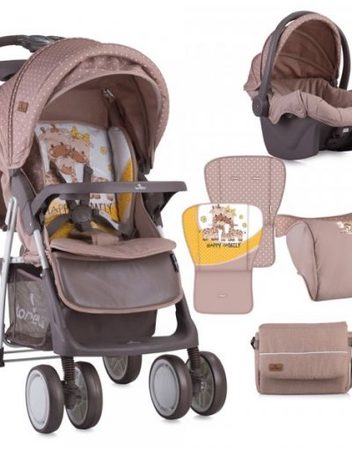 LORELLI CLASSIC Комбинирана количка 2в1 FOXY CET BEIGE&YELLOW FAMILY 1002038/1803