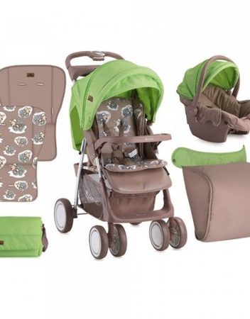 LORELLI CLASSIC Комбинирана количка 2в1 FOXY СЕТ BEIGE&GREEN LAMBS 1002038/1732