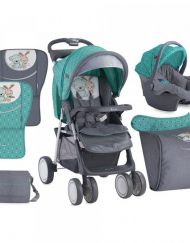 LORELLI CLASSIC Комбинирана количка 2в1 FOXY СЕТ GREEN&GREY FRIENDS 1002038/1704