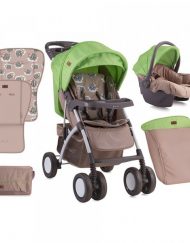 LORELLI CLASSIC Комбинирана количка 2в1 RIO SET BEIGE&GREEN LAMBS 1002064/1732