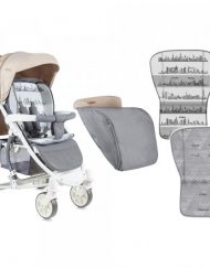 LORELLI PREMIUM Комбинирана количка с покривало S-300 GREY&BEIGE CITIES 1002084/1747