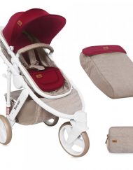 LORELLI PREMIUM Комбинирана количка - триколка CALIBRA BEIGE&RED 1002078/1742