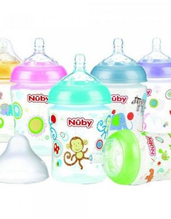 NUBY Шише с широко гърло и капачка PP 270 мл. 1192