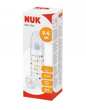 NUK Комплект мини шише 250 мл. + залъгалка 6-18м. GENIUS 10225142