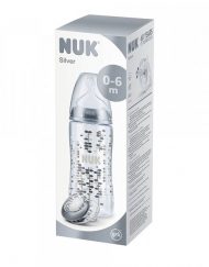 NUK Комплект шише + залъгалка SILVER 10216167