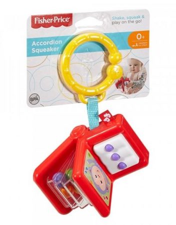 FISHER PRICE NEWBORN TEETHE AND RATTLE Музикална играчка АКОРДЕОН DRD88